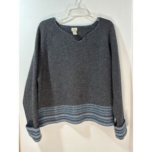 J. Jill women’s dark gray lambs wool angora sweater size Large. #37-1631